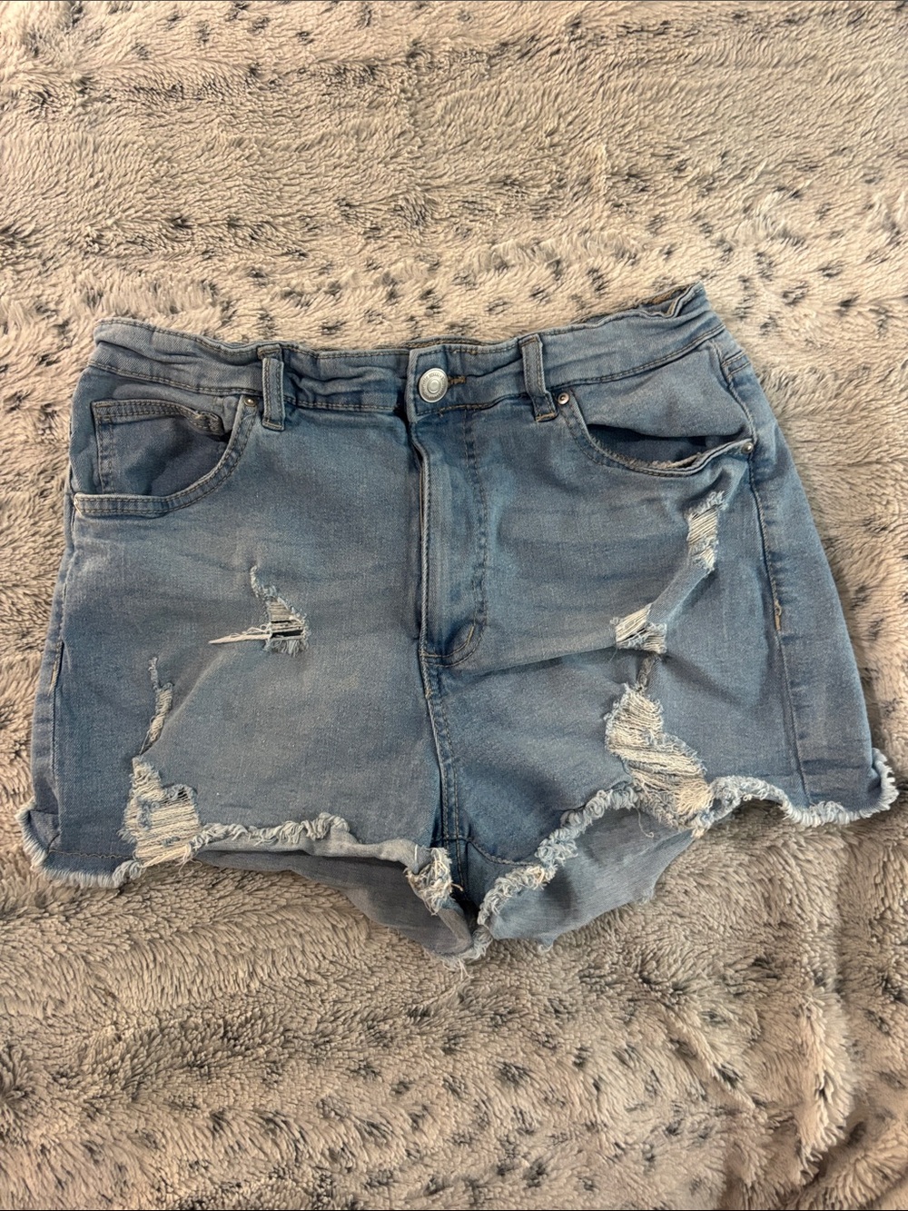 Charlotte Russe Light Blue Distressed Denim Shorts